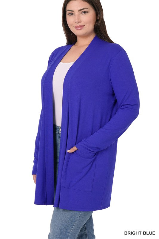 Plus Slouchy Pocket Open Cardigan - Christi's Boutique