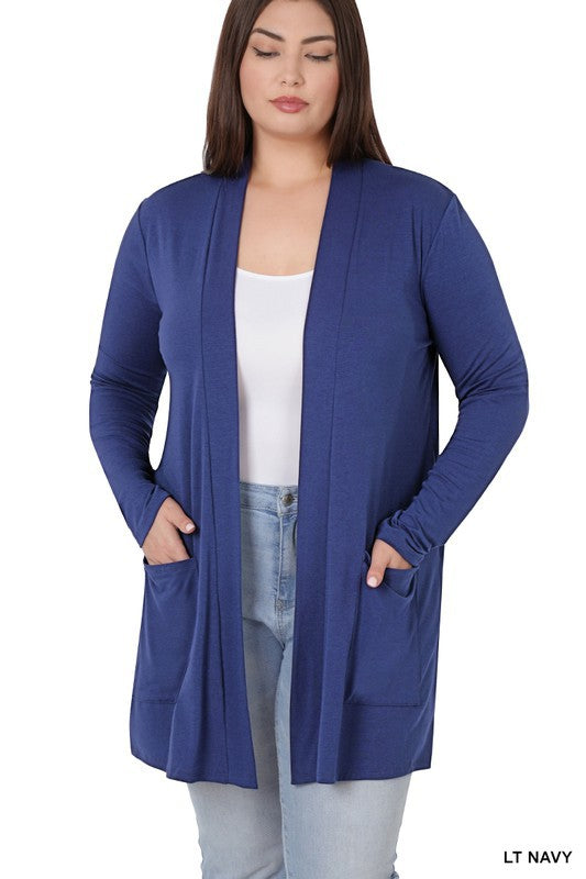Plus Slouchy Pocket Open Cardigan - Christi's Boutique