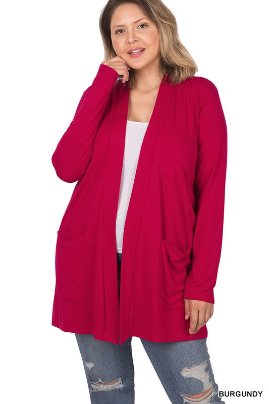 Plus Slouchy Pocket Open Cardigan - Christi's Boutique