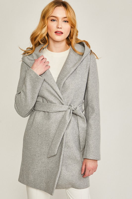 JQ Fleece Belted Hoodie Coat - Christi's Boutique