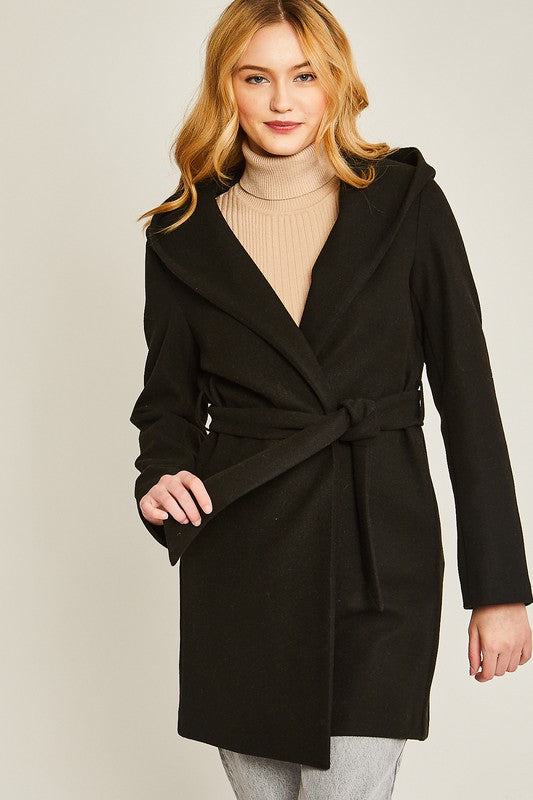 JQ Fleece Belted Hoodie Coat - Christi's Boutique