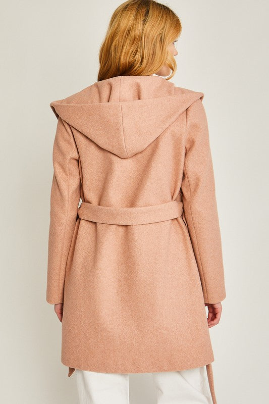 JQ Fleece Belted Hoodie Coat - Christi's Boutique