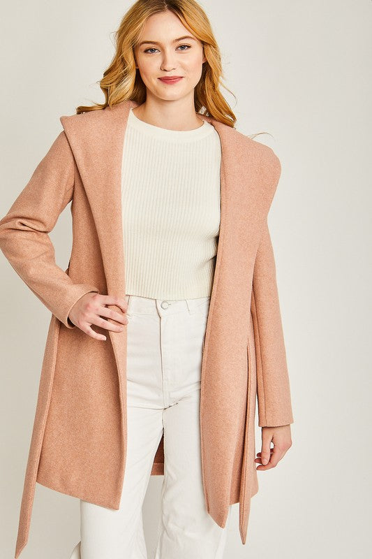 JQ Fleece Belted Hoodie Coat - Christi's Boutique