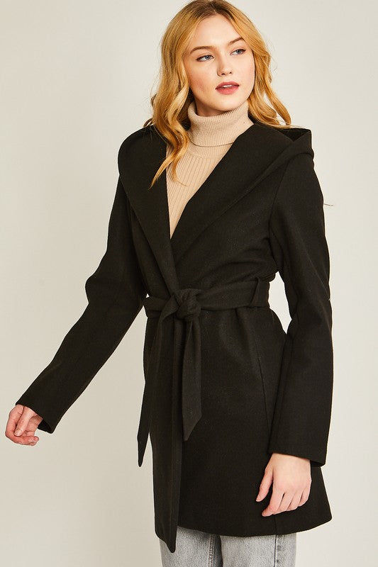 JQ Fleece Belted Hoodie Coat - Christi's Boutique