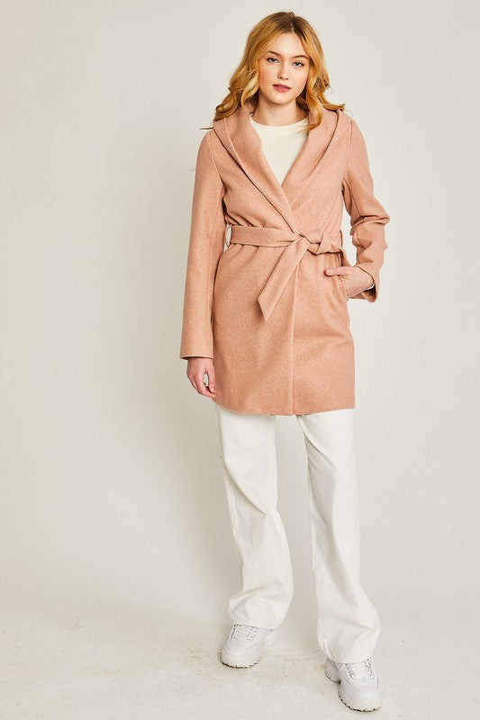JQ Fleece Belted Hoodie Coat - Christi's Boutique