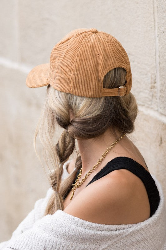 Corduroy Boyfriend Ball Cap - Christi's Boutique