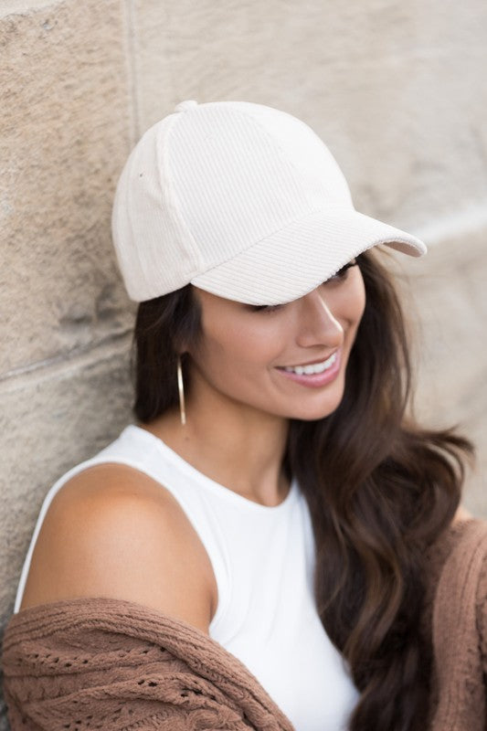 Corduroy Boyfriend Ball Cap - Christi's Boutique