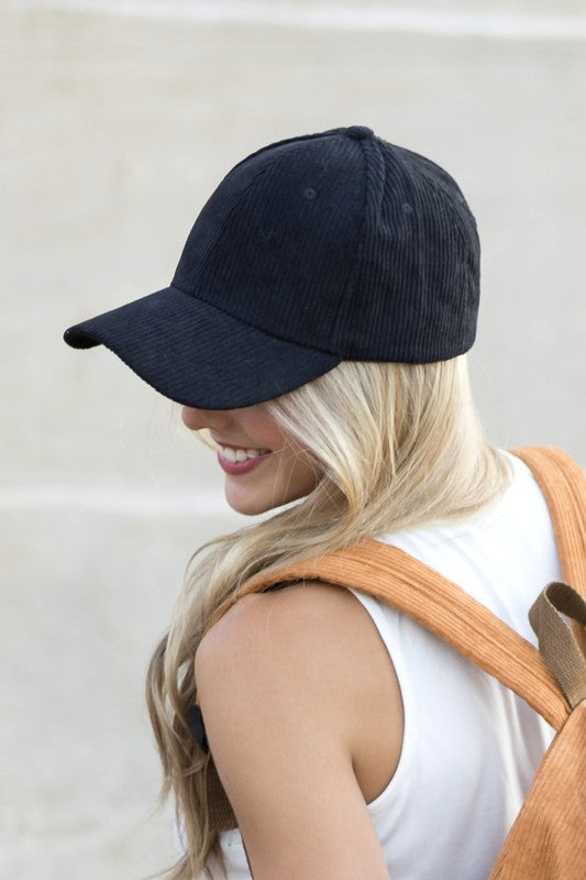 Corduroy Boyfriend Ball Cap - Christi's Boutique