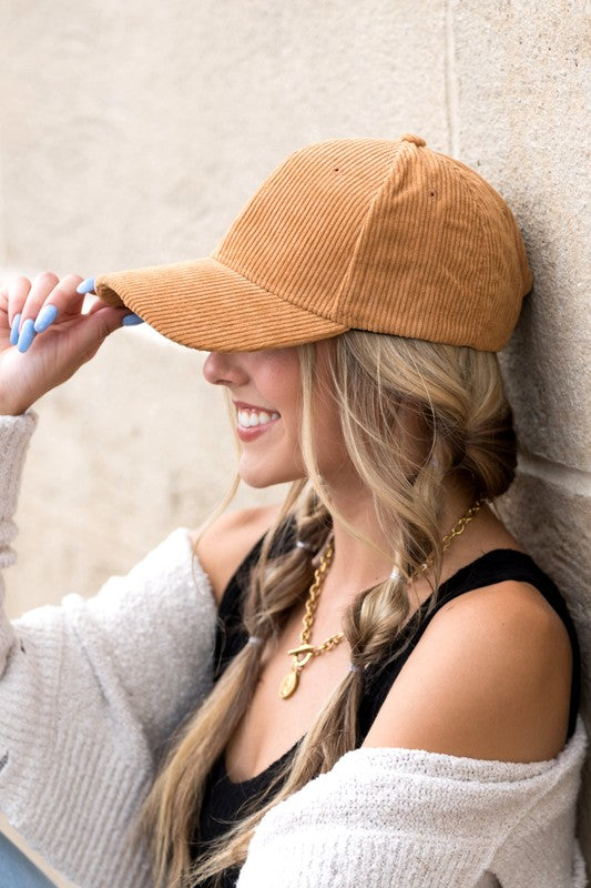 Corduroy Boyfriend Ball Cap - Christi's Boutique
