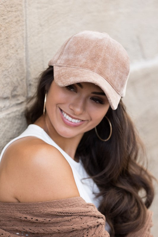 Velour Ball Cap - Christi's Boutique