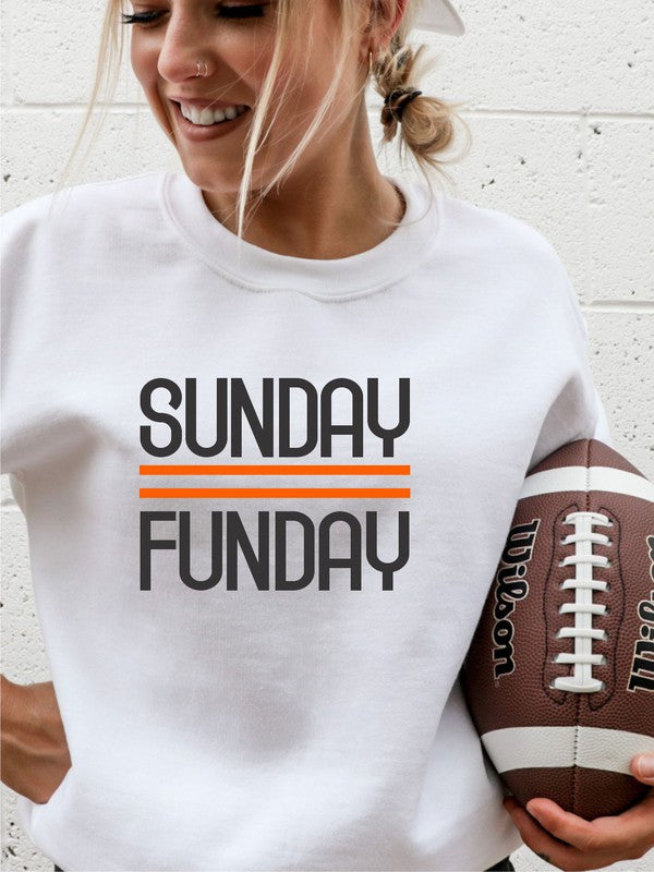Black and Orange Sunday Funday Crewneck Sweatshirt - Christi's Boutique