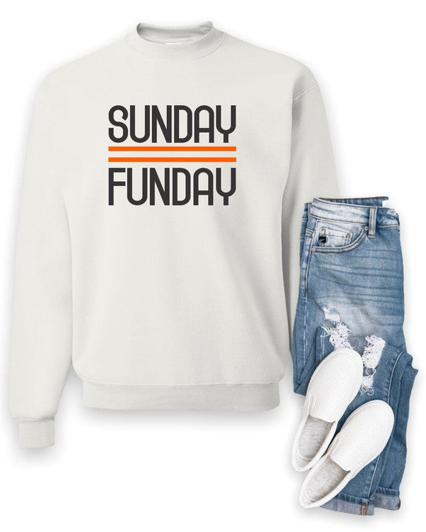 Black and Orange Sunday Funday Crewneck Sweatshirt - Christi's Boutique