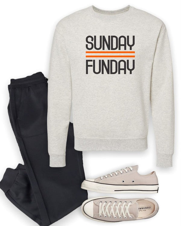 Black and Orange Sunday Funday Crewneck Sweatshirt - Christi's Boutique