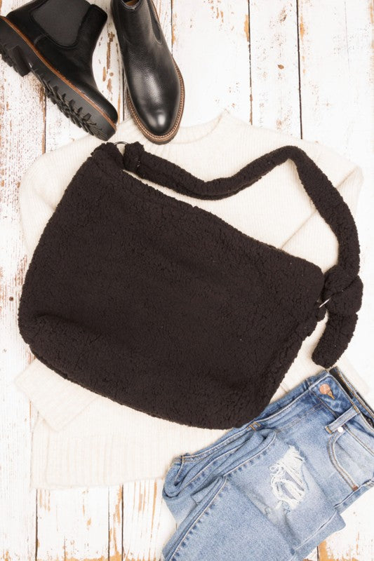 Boucle Sherpa Messenger Bag - Christi's Boutique
