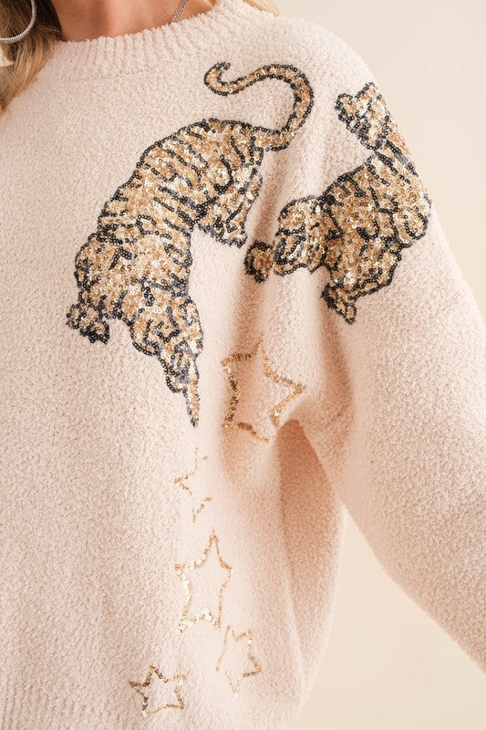 Cozy Soft Knitted Tiger Star Lounge Set - Christi's Boutique