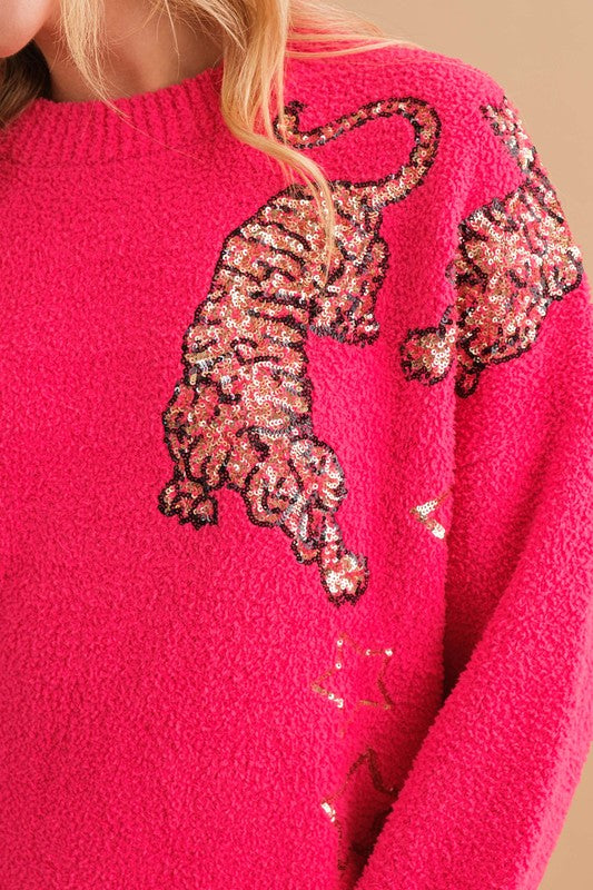 Cozy Soft Knitted Tiger Star Lounge Set - Christi's Boutique