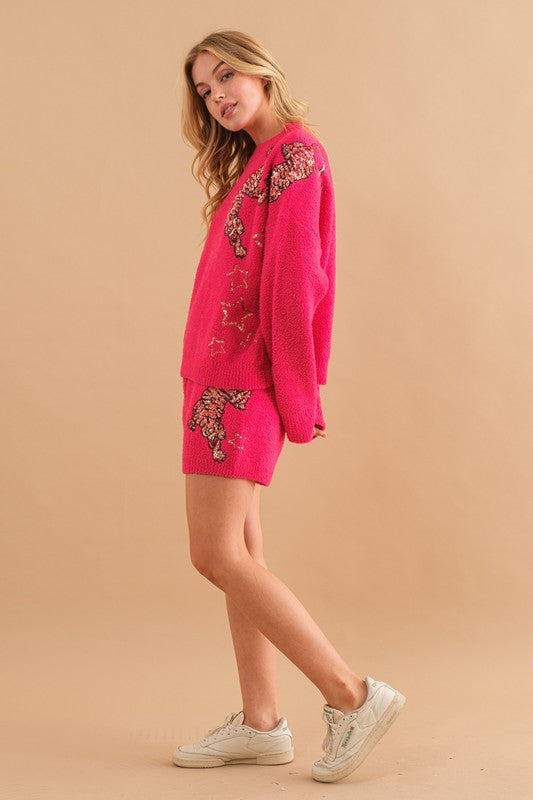 Cozy Soft Knitted Tiger Star Lounge Set - Christi's Boutique