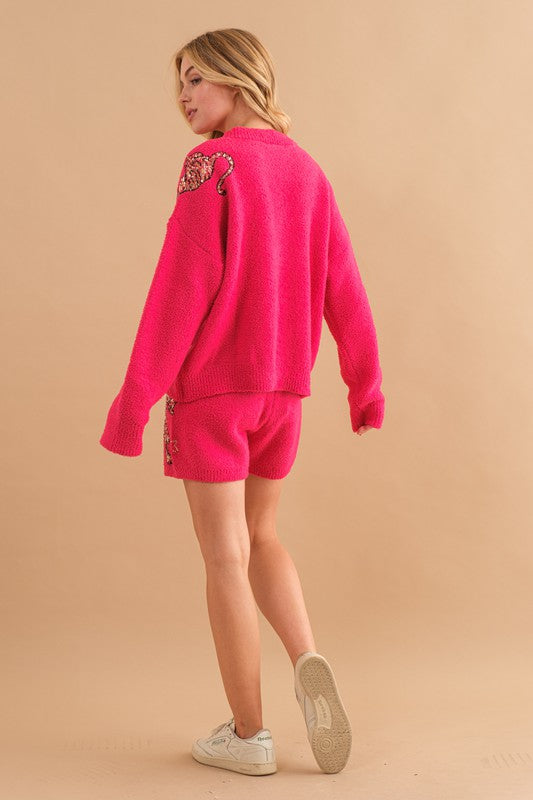 Cozy Soft Knitted Tiger Star Lounge Set - Christi's Boutique