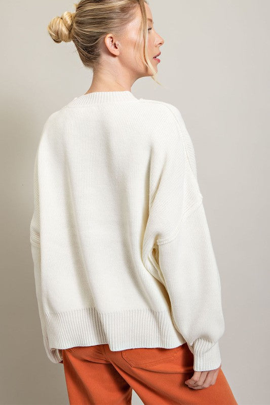 Long Sleeve Ribbed Sweater - Christi's Boutique