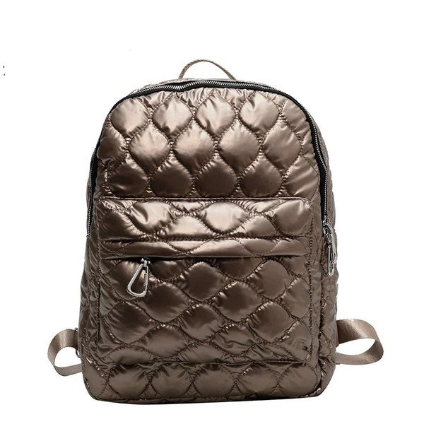 Jade Metallic Puffer Backpack - Christi's Boutique