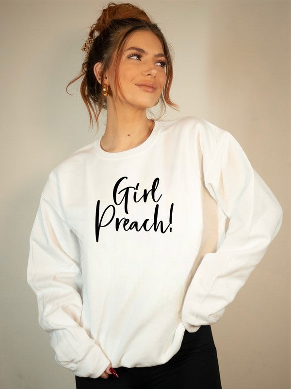 Girl Preach Bella Canvas Premium Sweatshirt - Christi's Boutique