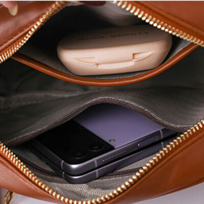 PU Leather Woven Crossbody Bag - Christi's Boutique