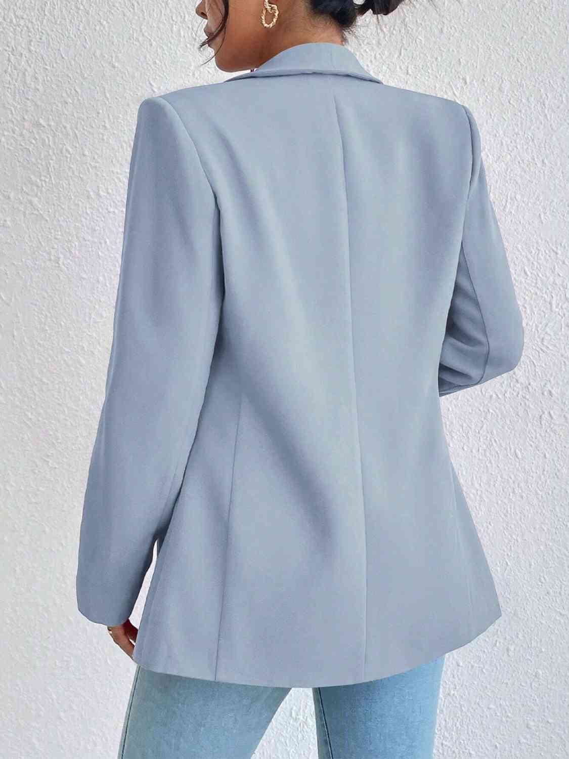 Shawl Collar Long Sleeve Blazer - Christi's Boutique