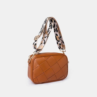 PU Leather Woven Crossbody Bag - Christi's Boutique