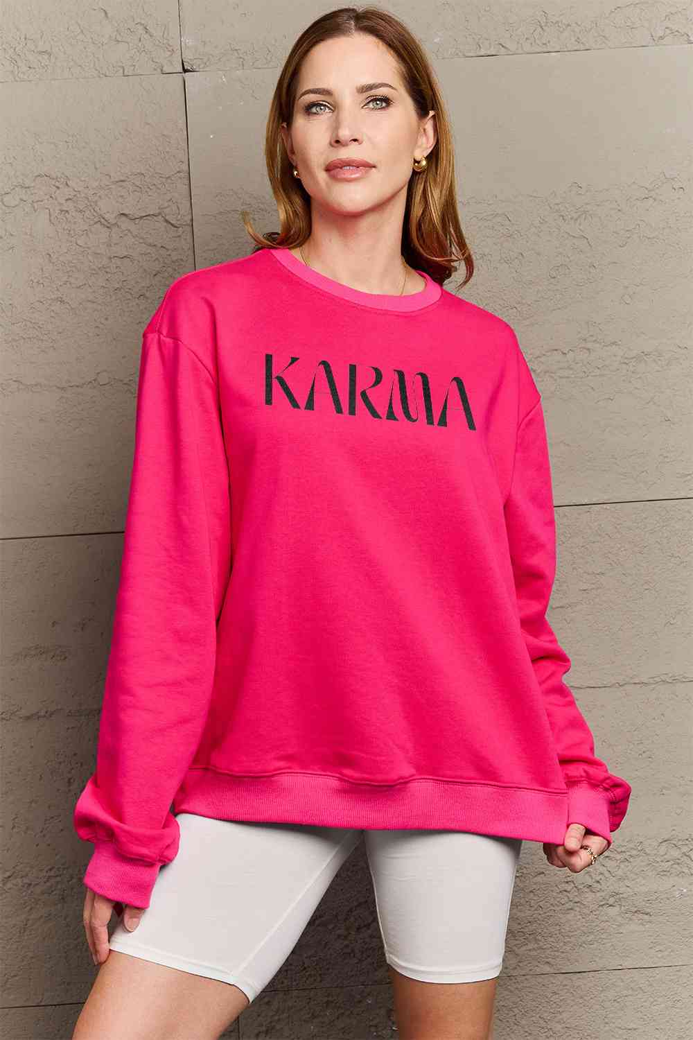 Simply Love Full Size KARMA Graphic Sweatshirt - Christi's Boutique