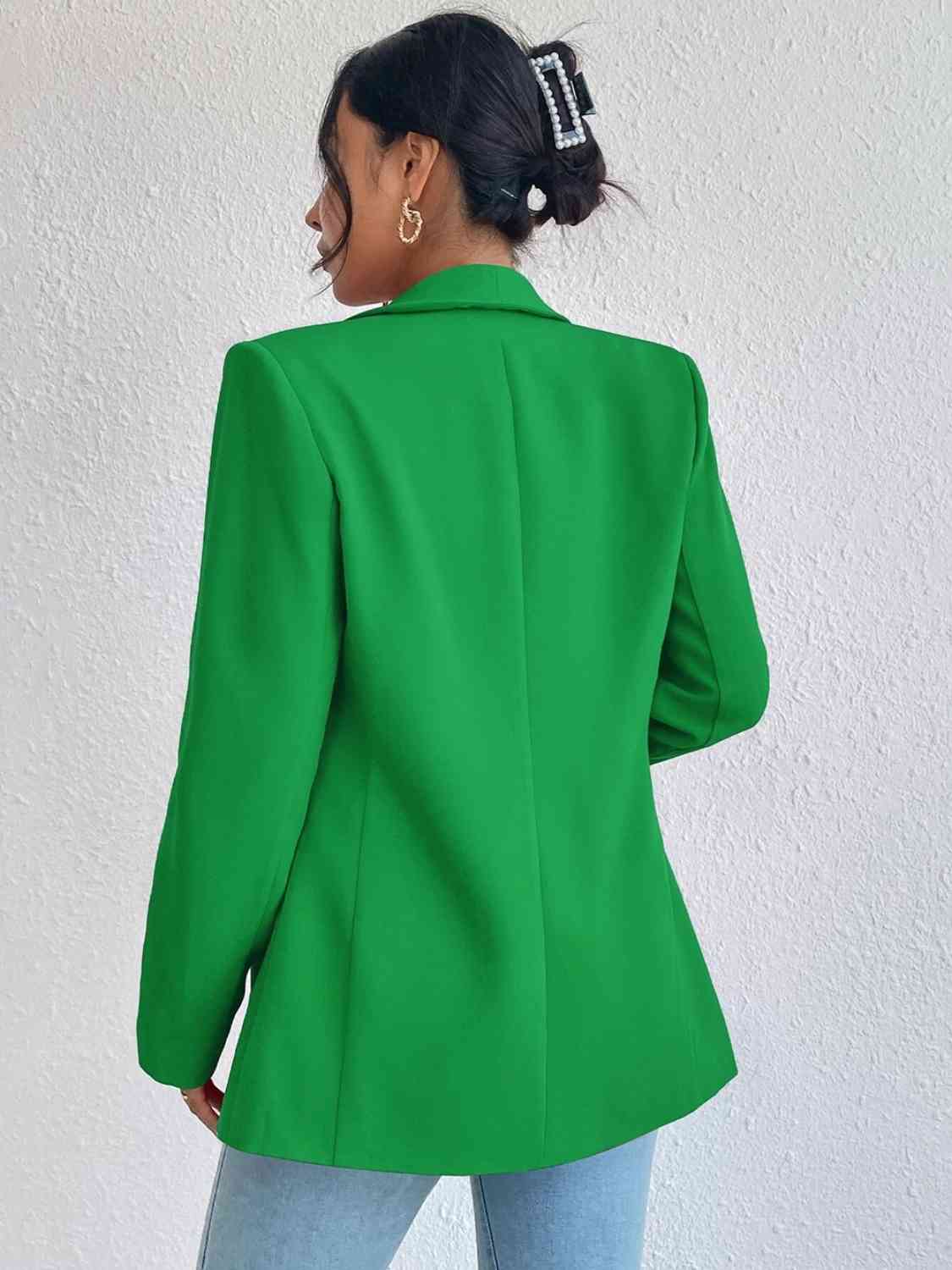 Shawl Collar Long Sleeve Blazer - Christi's Boutique