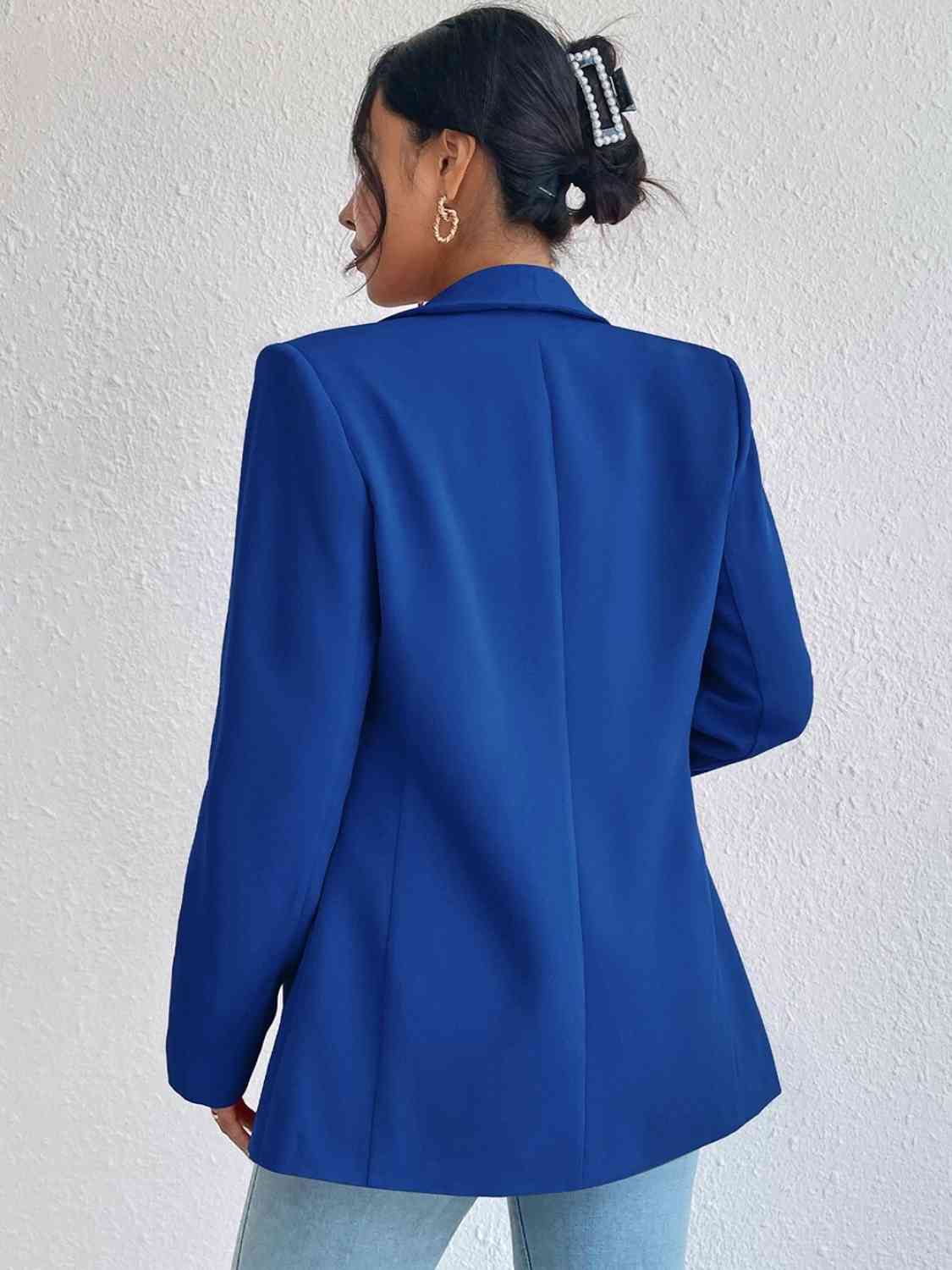 Shawl Collar Long Sleeve Blazer - Christi's Boutique