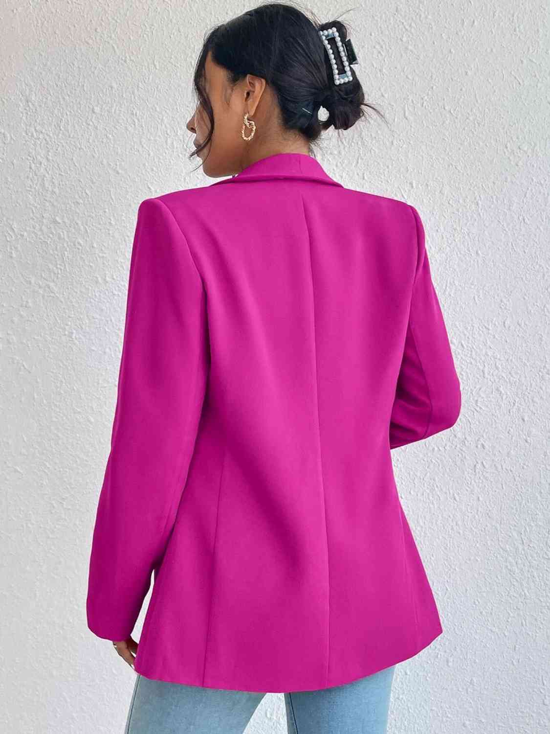 Shawl Collar Long Sleeve Blazer - Christi's Boutique