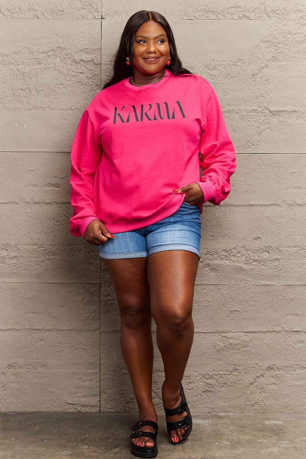 Simply Love Full Size KARMA Graphic Sweatshirt - Christi's Boutique