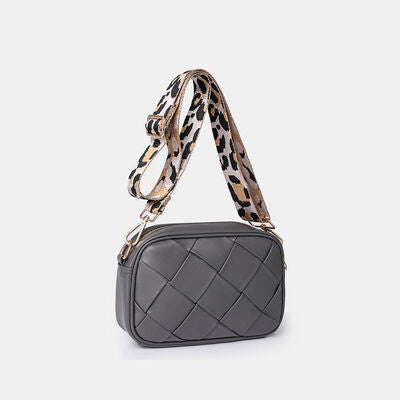PU Leather Woven Crossbody Bag - Christi's Boutique