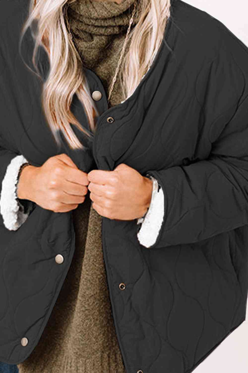 Long Sleeve Button Front Winter Coat - Christi's Boutique