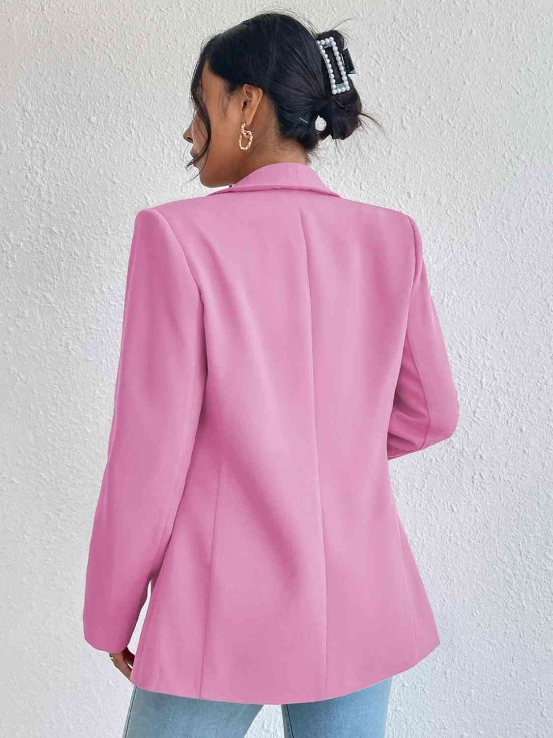 Shawl Collar Long Sleeve Blazer - Christi's Boutique