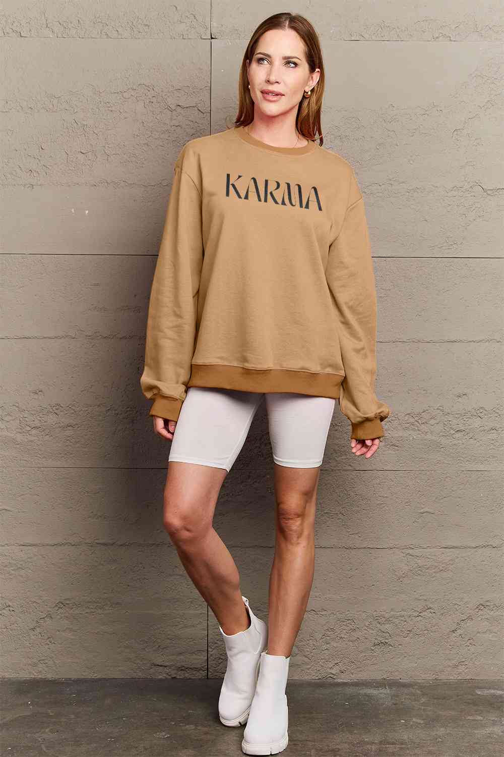 Simply Love Full Size KARMA Graphic Sweatshirt - Christi's Boutique