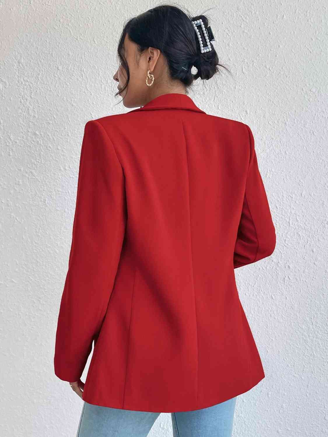 Shawl Collar Long Sleeve Blazer - Christi's Boutique