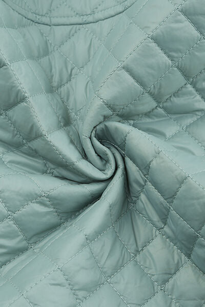 Quilted Snap and Zip Long Sleeve Cropped Jacket - Christi's Boutique