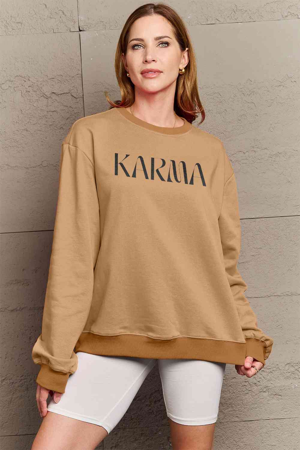 Simply Love Full Size KARMA Graphic Sweatshirt - Christi's Boutique