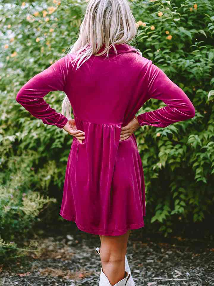 Collared Neck Buttoned Mini Dress - Christi's Boutique