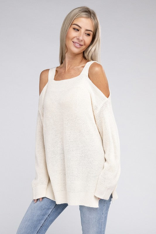 Off The  Shoulder Sweater - Christi's Boutique