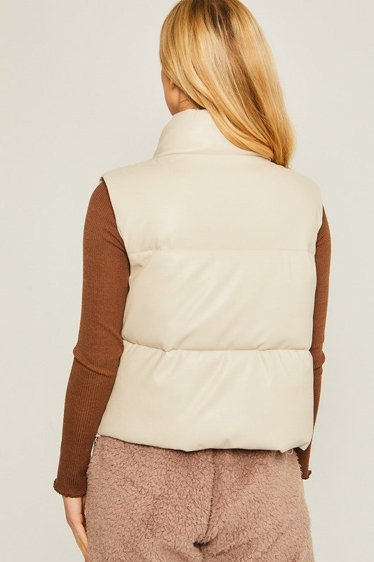 PU Padded Vest - Christi's Boutique