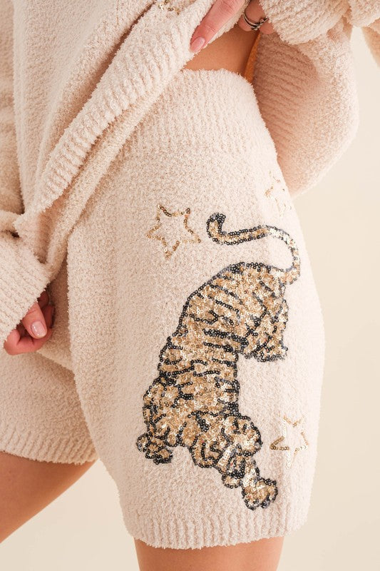 Cozy Soft Knitted Tiger Star Lounge Set - Christi's Boutique