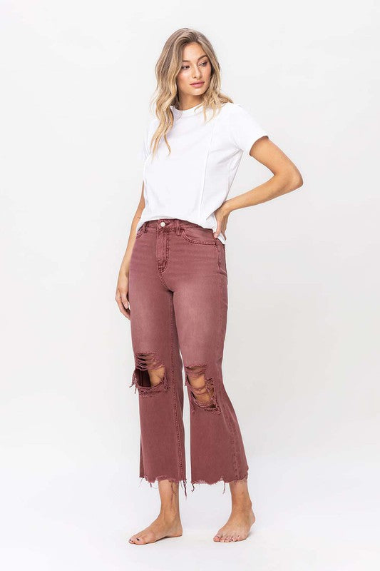 90's Vintage High Rise Crop Flare Jeans - Christi's Boutique