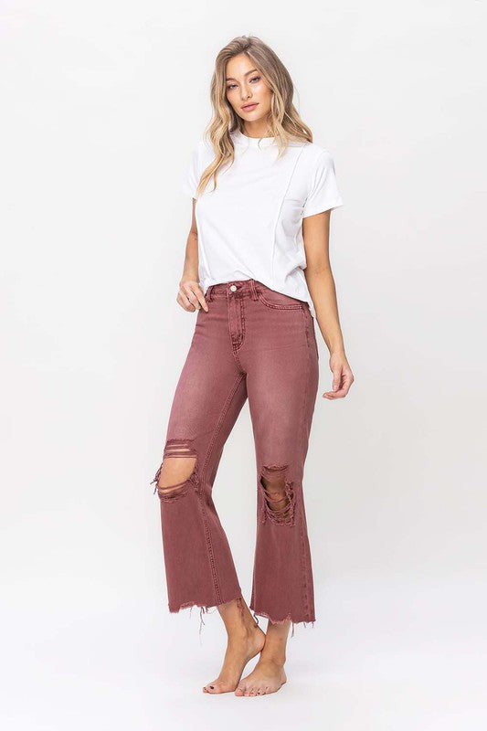 90's Vintage High Rise Crop Flare Jeans - Christi's Boutique