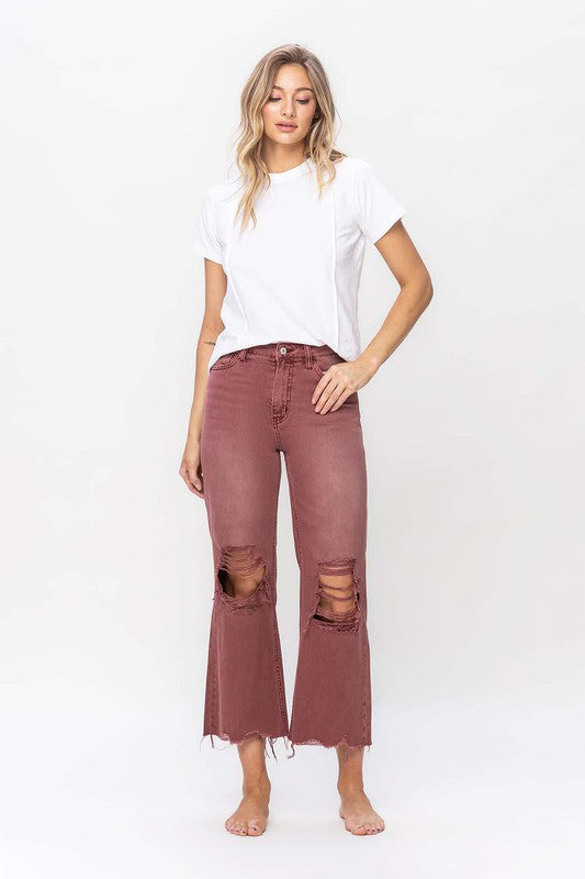 90's Vintage High Rise Crop Flare Jeans - Christi's Boutique