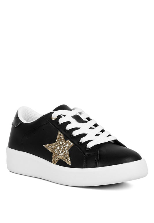 Starry Glitter Star Detail Sneakers - Christi's Boutique