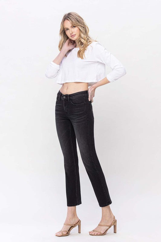 Mid Rise Ankle Slim Straight Jeans - Christi's Boutique