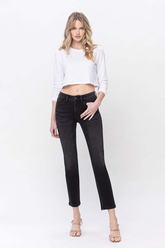 Mid Rise Ankle Slim Straight Jeans - Christi's Boutique